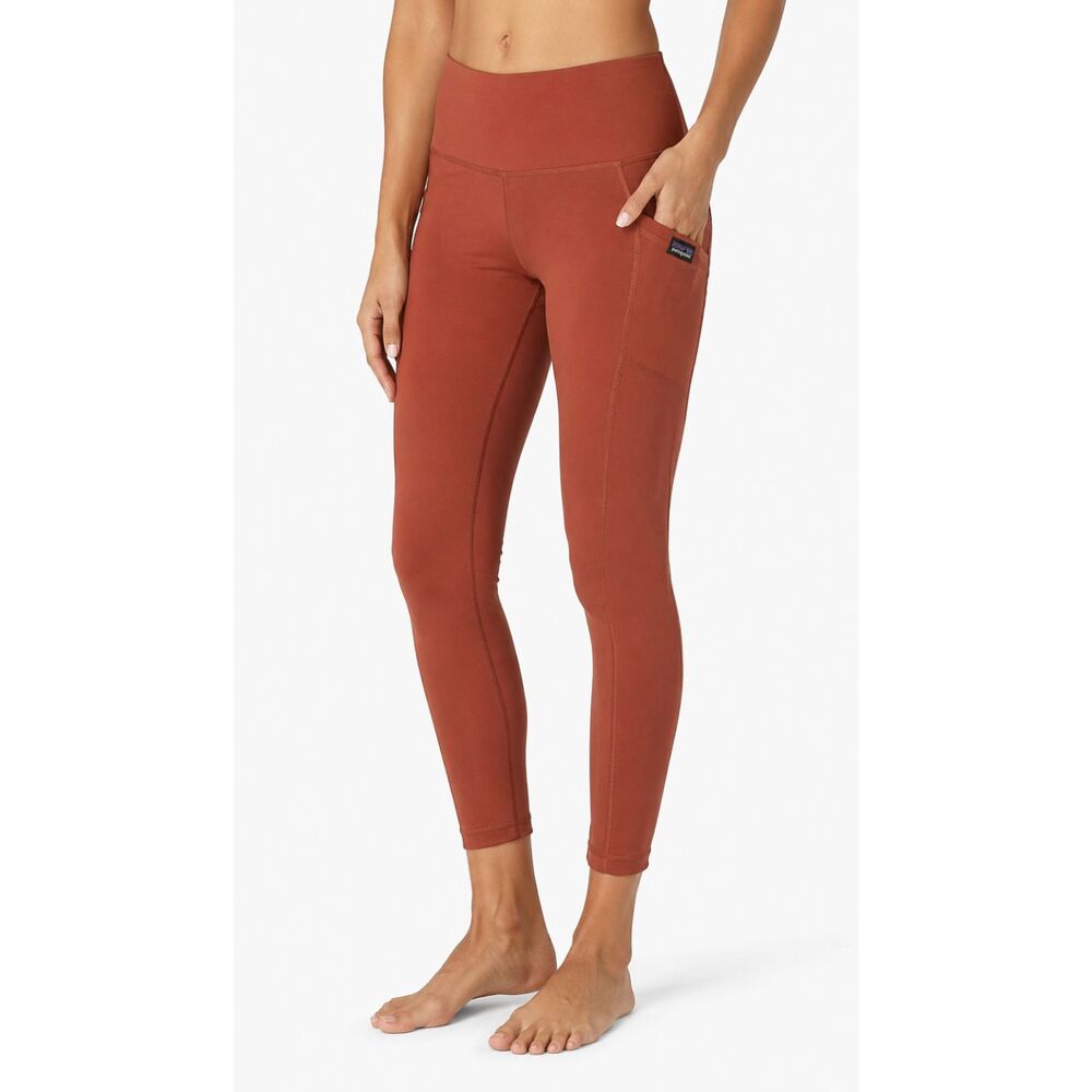 Patagonia Women's Trail Running Tights Leggings Small Rust Orange Cropped 19"